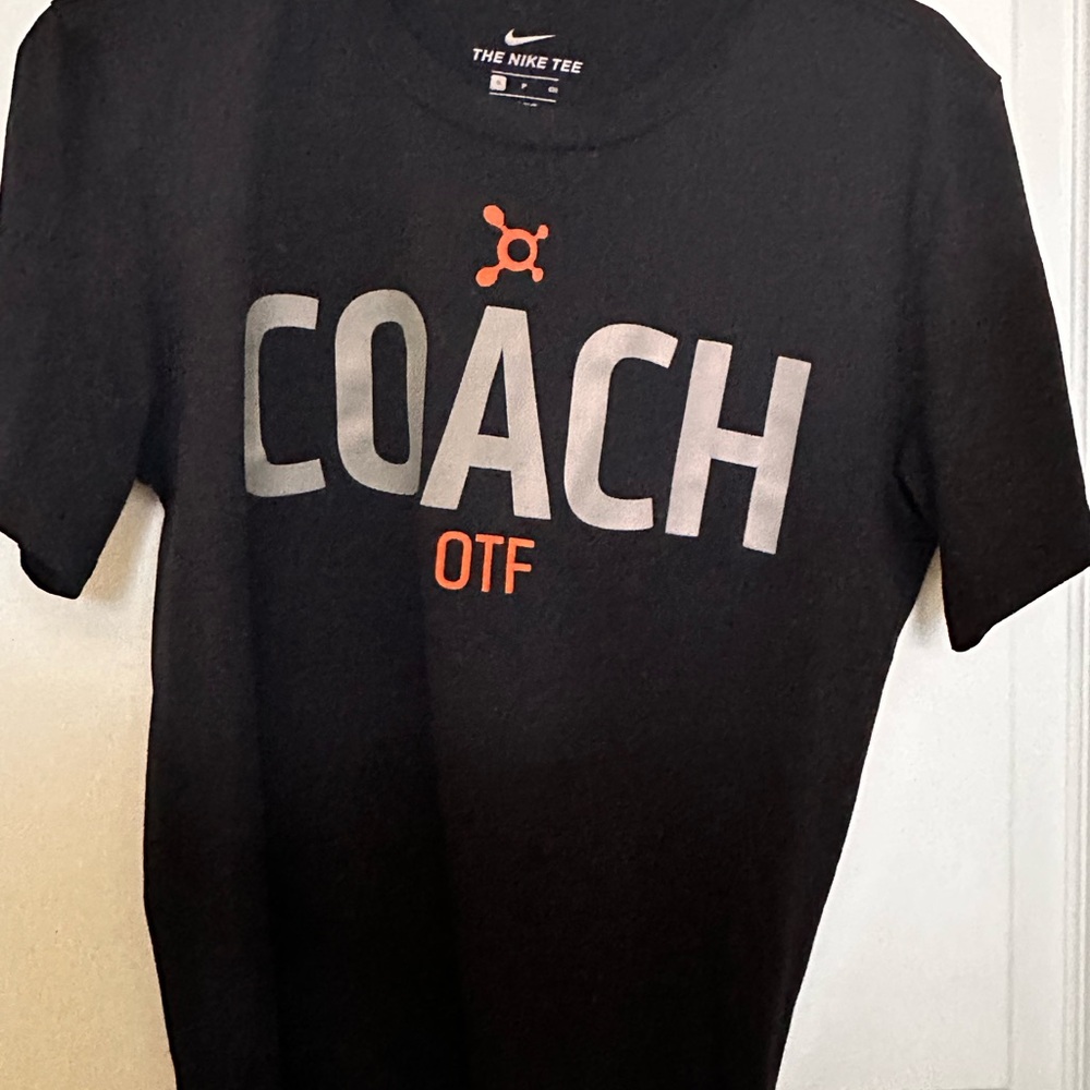 Nike Black and Orange Coach Tee